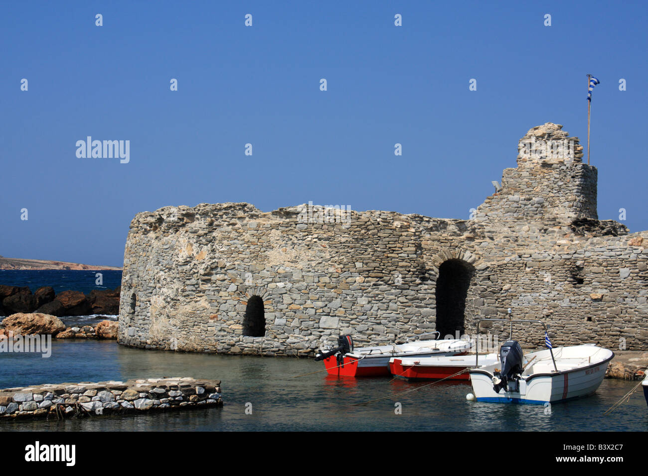 Port de Naoussa Paros Island Cyclades Grèce Banque D'Images