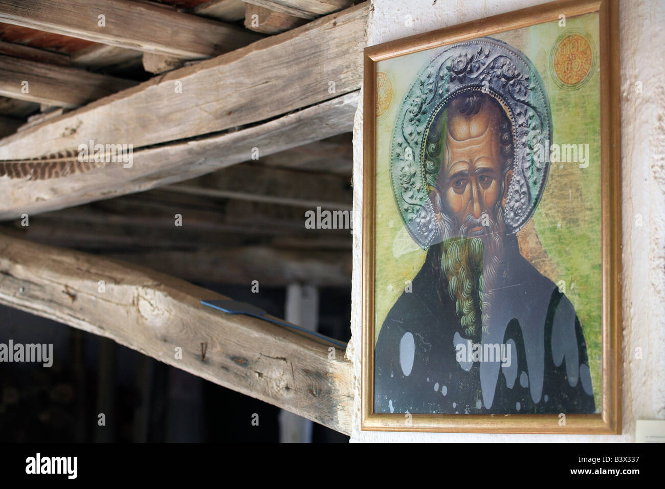 Grèce SPORADES KYRA PANAGIA UNE ICÔNE À l'intérieur de monastère grec-orthodoxe Banque D'Images