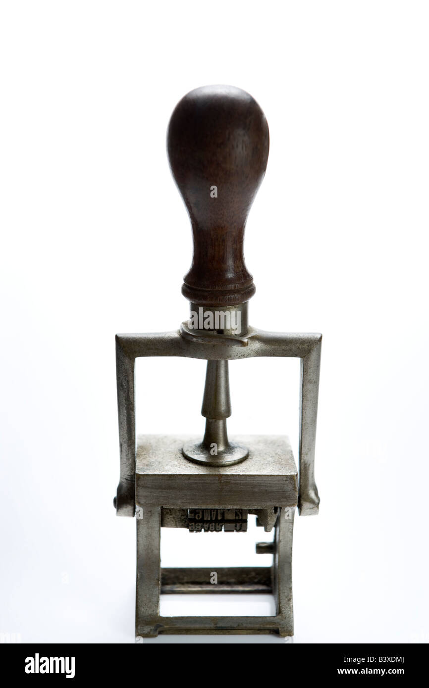 Studio Shot of Old Fashioned Rubber Stamp Banque D'Images