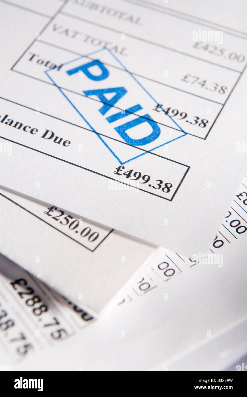 Factures payées Banque D'Images