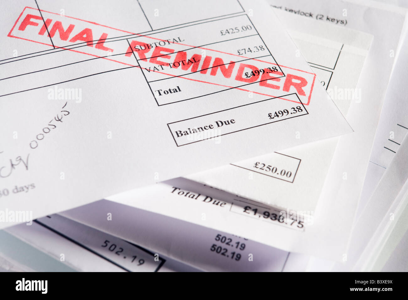 Dernier rappel Projets Banque D'Images