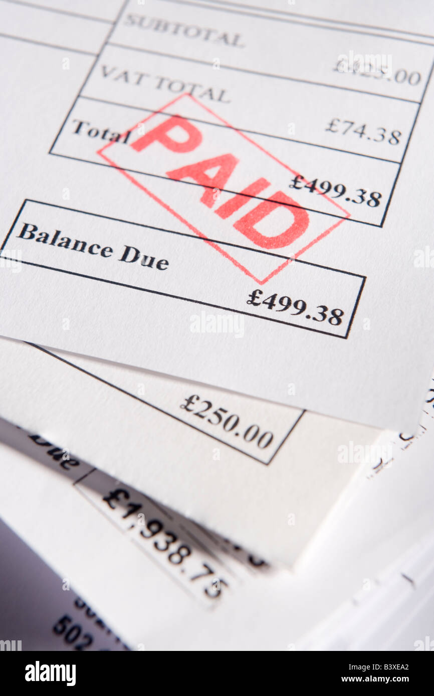 Factures payées Banque D'Images