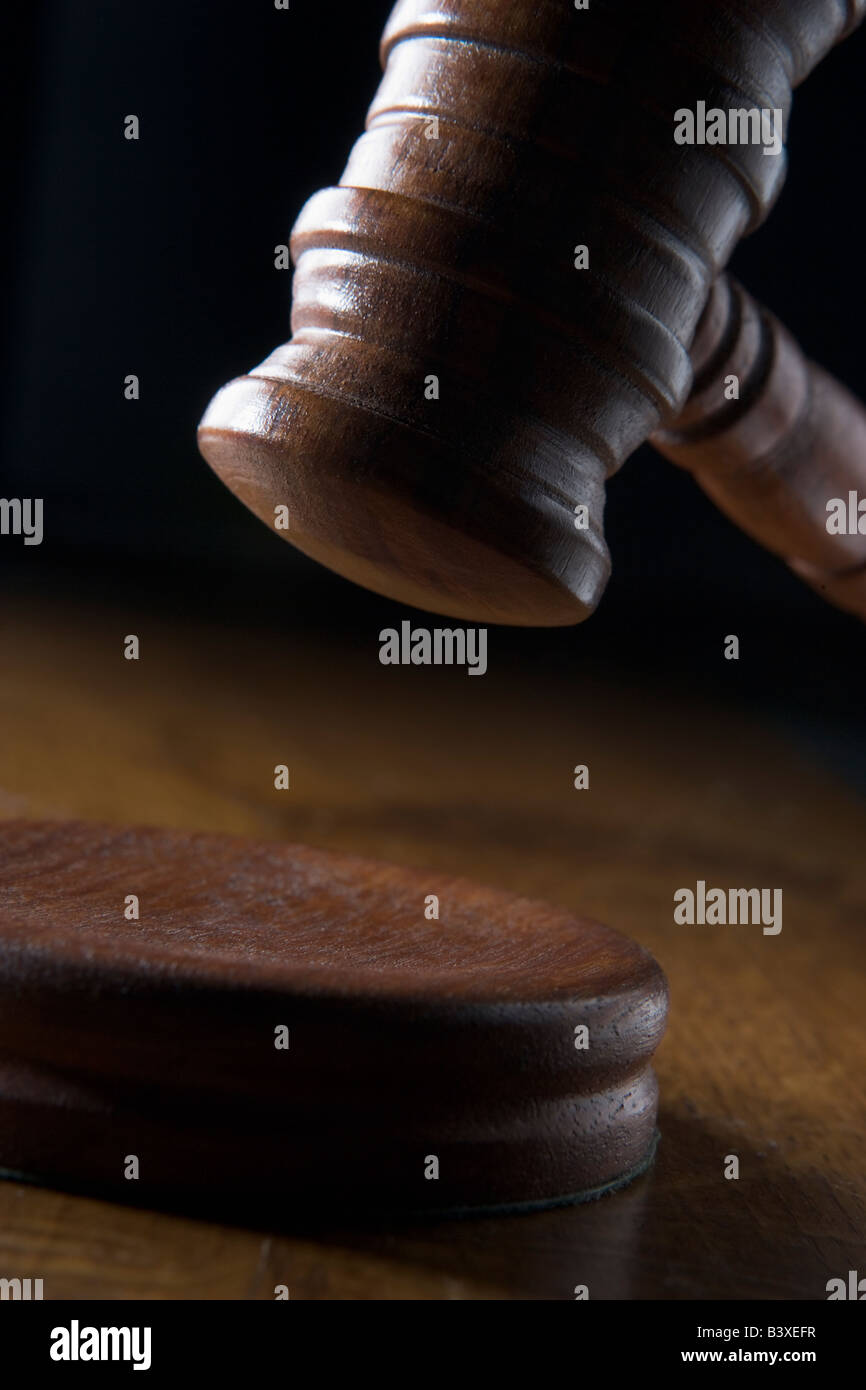 Salle d’audience Gavel Banque D'Images