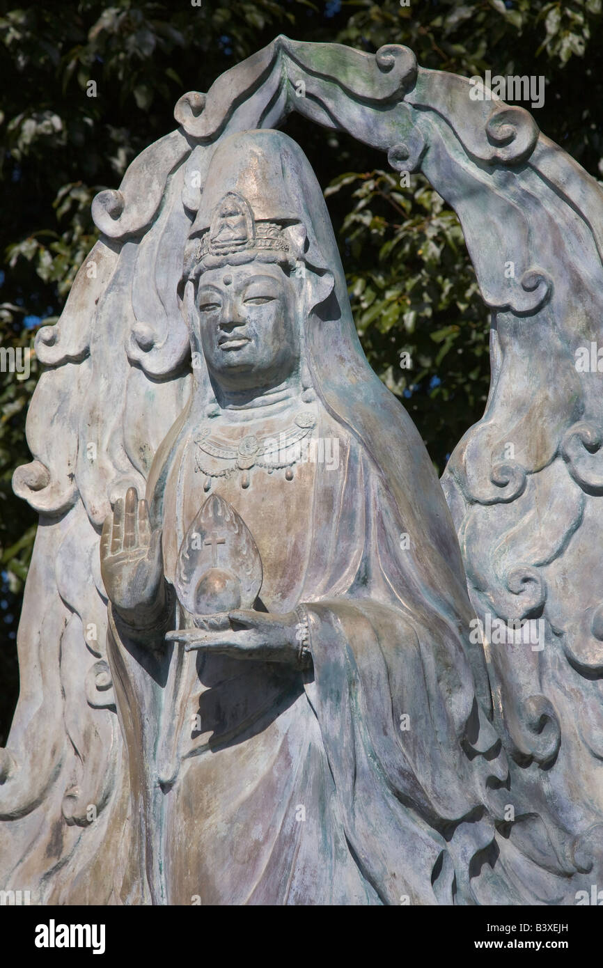 La ville de Kyoto Japon quartier Arashiyama Arahaiyama statue Kannon temple Tenryū-ji Banque D'Images