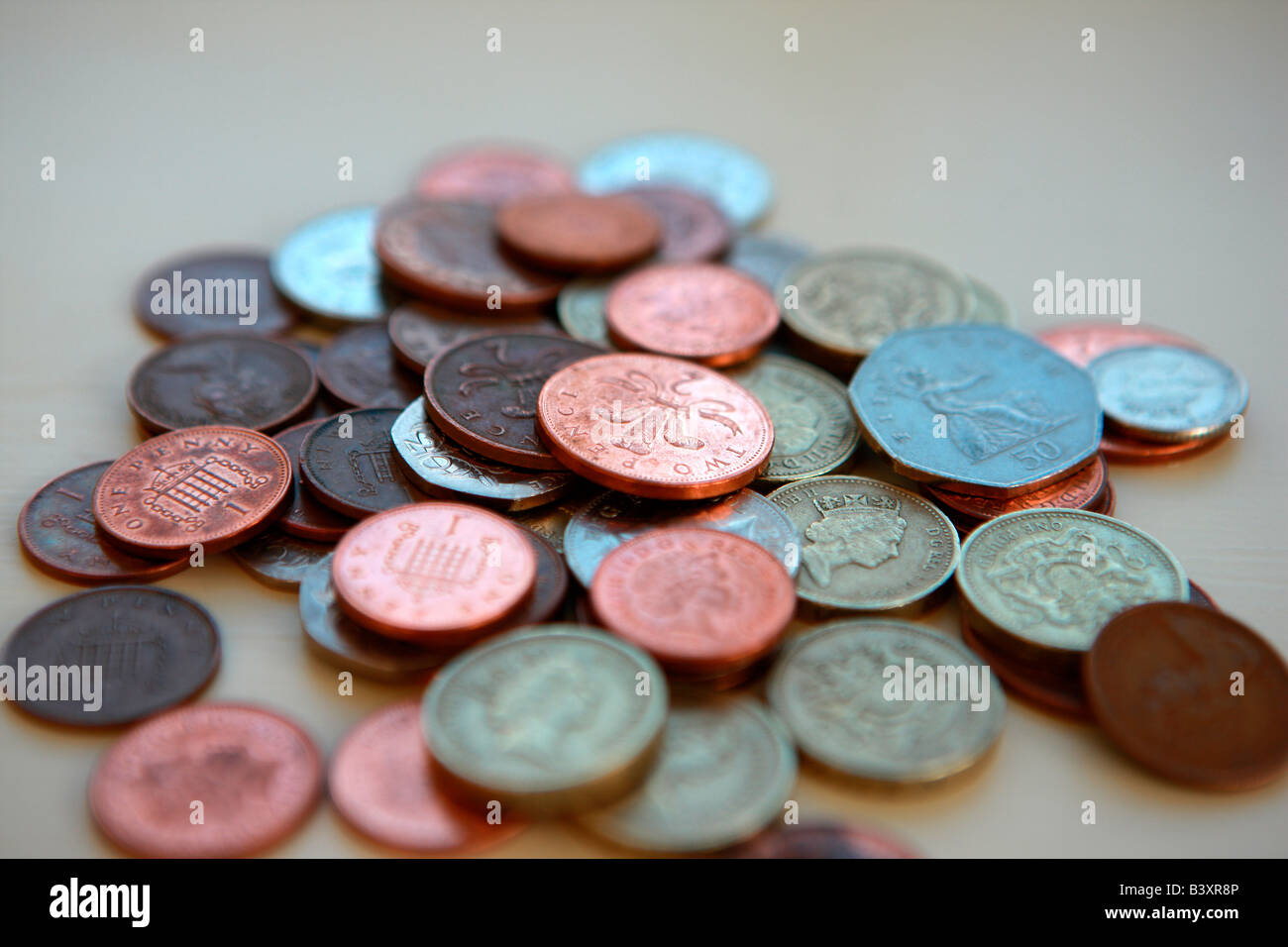 Pièces de monnaie britanniques Banque D'Images
