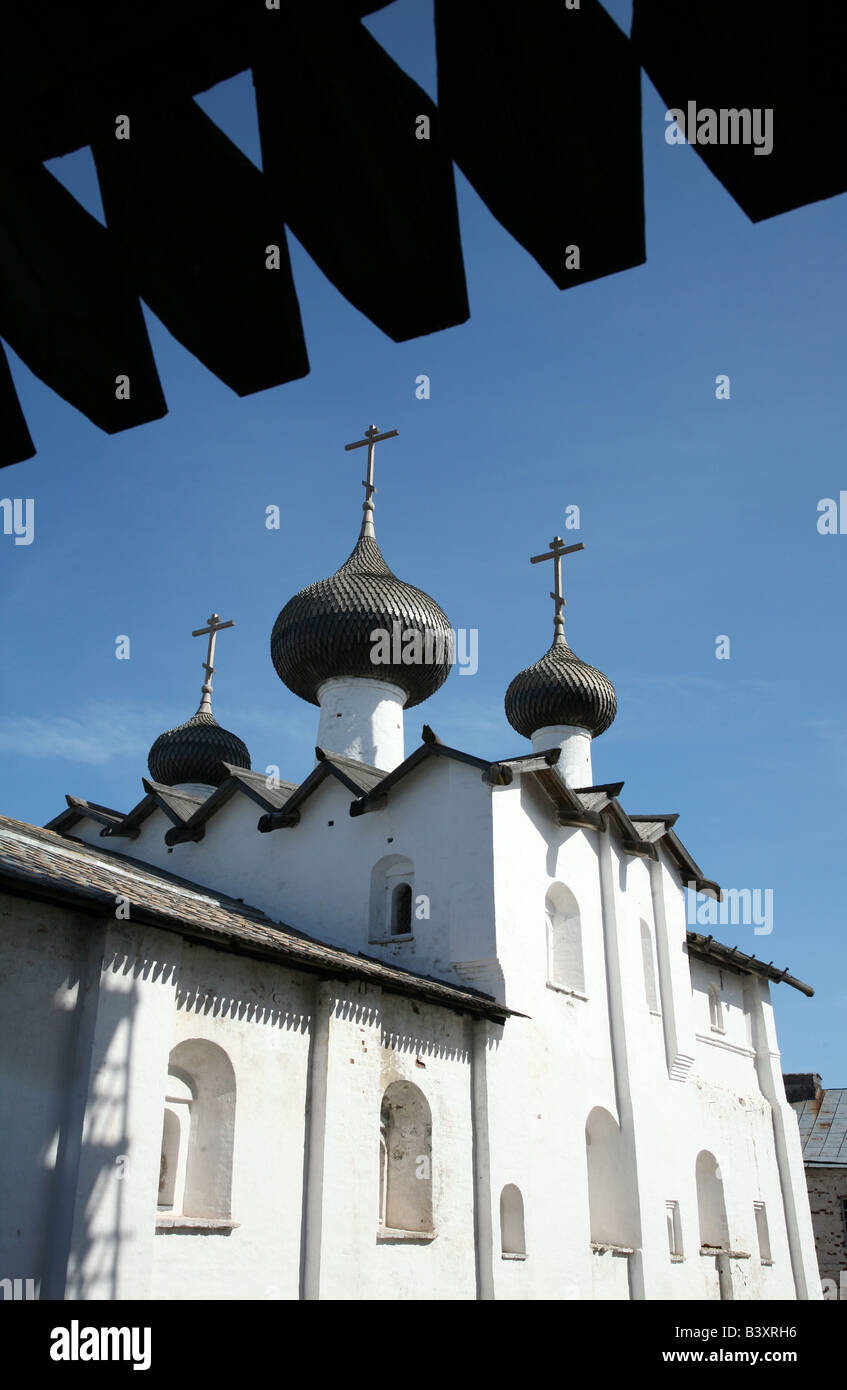 Dans l'église de la Dormition du monastère Solovetsky sur les îles Solovetsky dans la mer Blanche, la Russie Banque D'Images