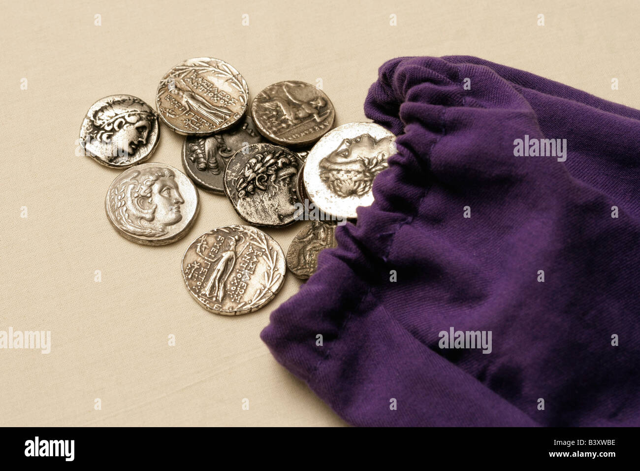 Denier romain antique coins Banque D'Images