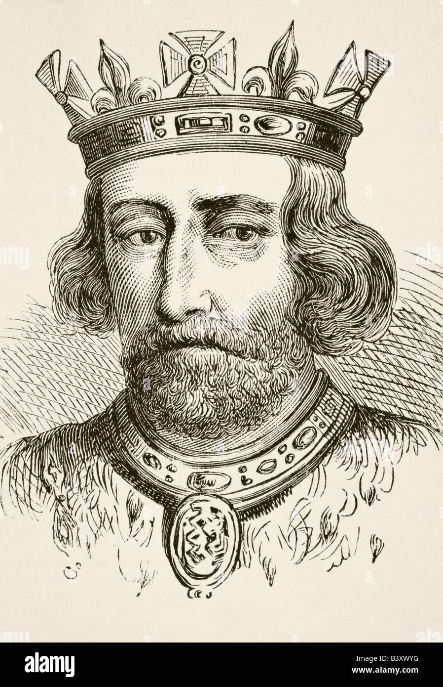 Roi Edward II d'Angleterre, de 1284 à 1327. Banque D'Images