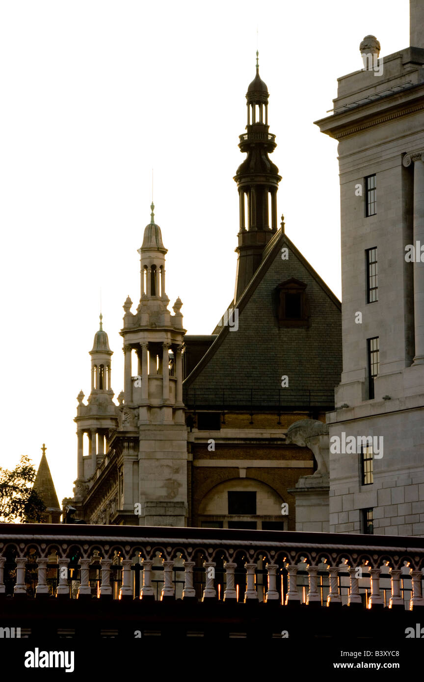 UK London Blackfriars Bridge silhouette Banque D'Images