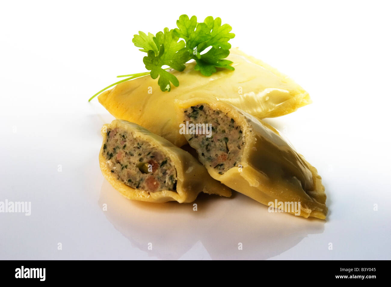 Poches, Maultaschen souabe Banque D'Images