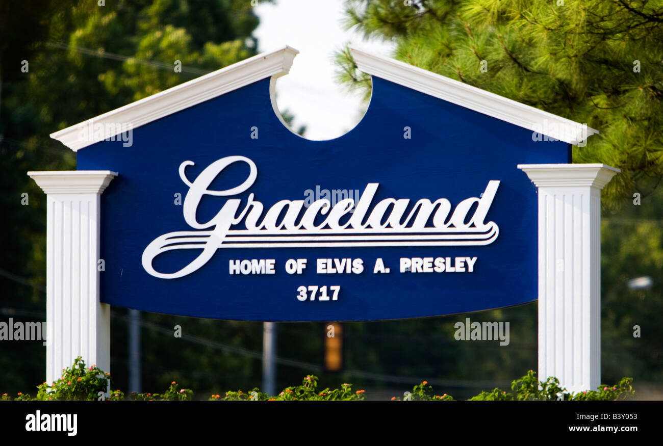 Elvis Presley Graceland Mansion signer Memphis USA Banque D'Images