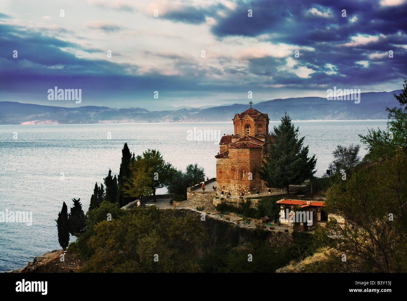 Voir l'overolooing Le lac Ohrid, Macédoine Banque D'Images