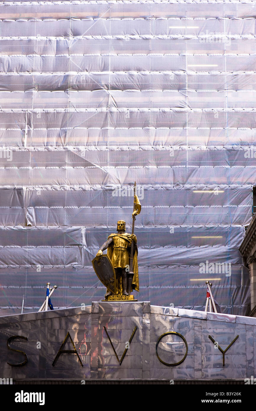 Savoy Hotel pendant la restauration et le réaménagement London United Kingdom Banque D'Images