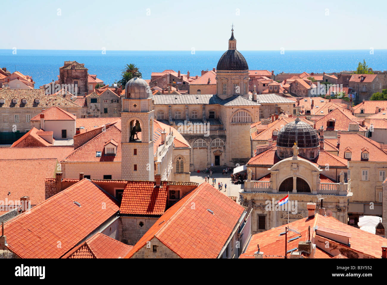 Vue panoramique sur la vieille ville de Dubrovnik, en République de Croatie, l'Europe de l'Est Banque D'Images