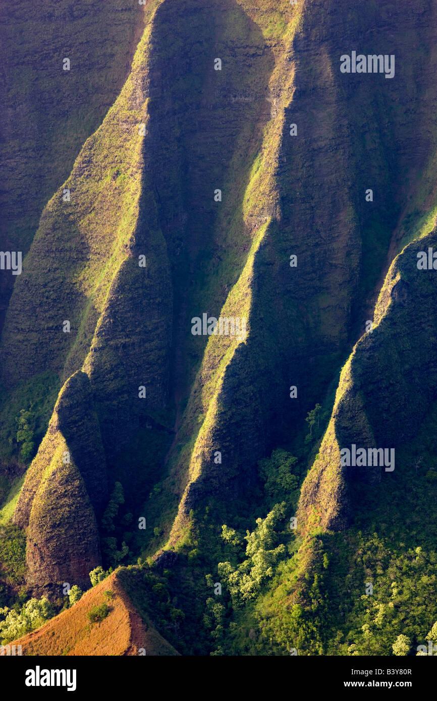 Kalalau Valley Ridge à lame avec Koke e State Park Waimea Canyon Kauai Hawaii Banque D'Images