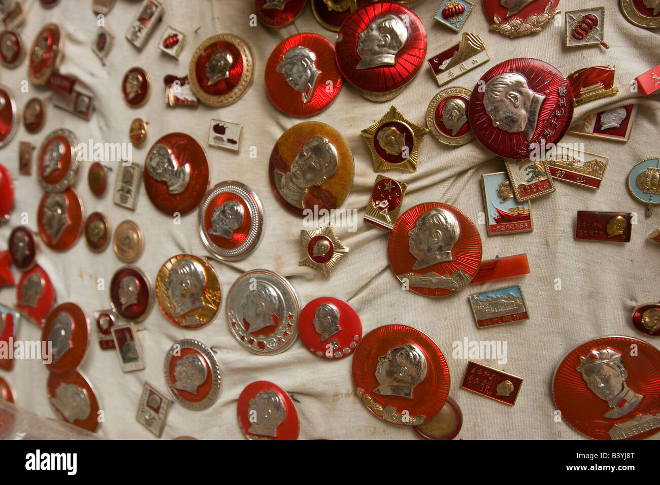 Badges Zedong Mao Tse Tung Banque D'Images