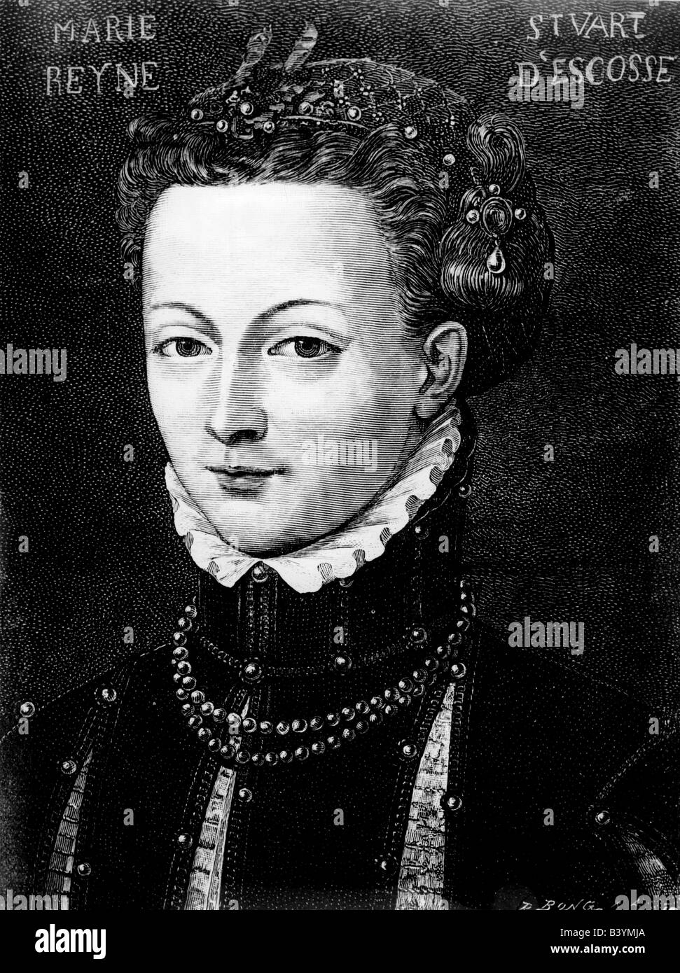 Marie, Reine des Écossais, 8.12.1542 - 8.2.1587, l'artiste n'a pas d'auteur pour être effacé Banque D'Images