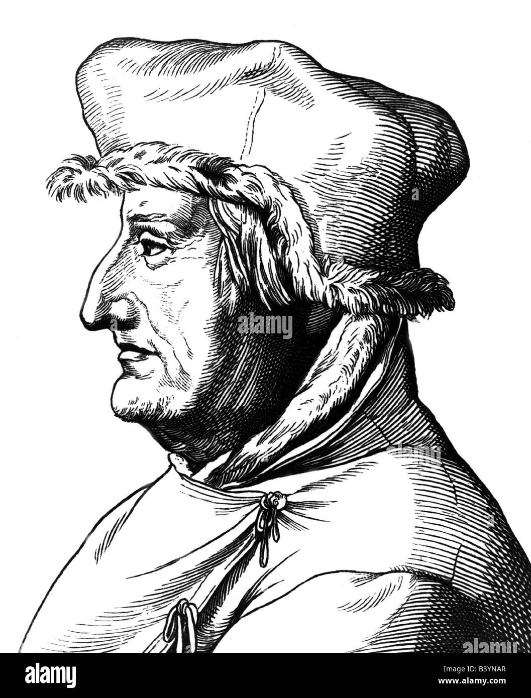 Copernic, Nicolaus, 19.2.1473 - 24.5.1543, astronome polonais, portrait, côté face, gravure sur cuivre, Ludwig Bechstein 'Zweihundert deutsche Männer dans Lebensbeschreibungen Bildnissen und', 1854, , n'a pas d'auteur de l'artiste pour être effacé Banque D'Images