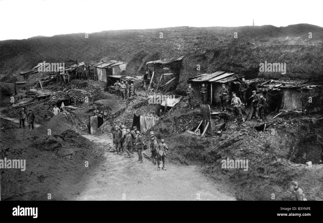 Événements, première Guerre mondiale / première Guerre mondiale, front occidental, dugouts allemands à la somme, France, 1916, Banque D'Images