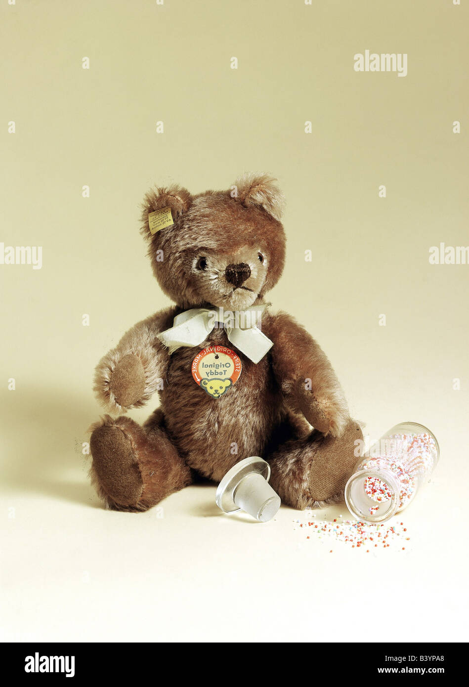 ANCIEN OURS EN peluche mécanique sur tricycle – Jouet vintage EUR 70,00 - FR