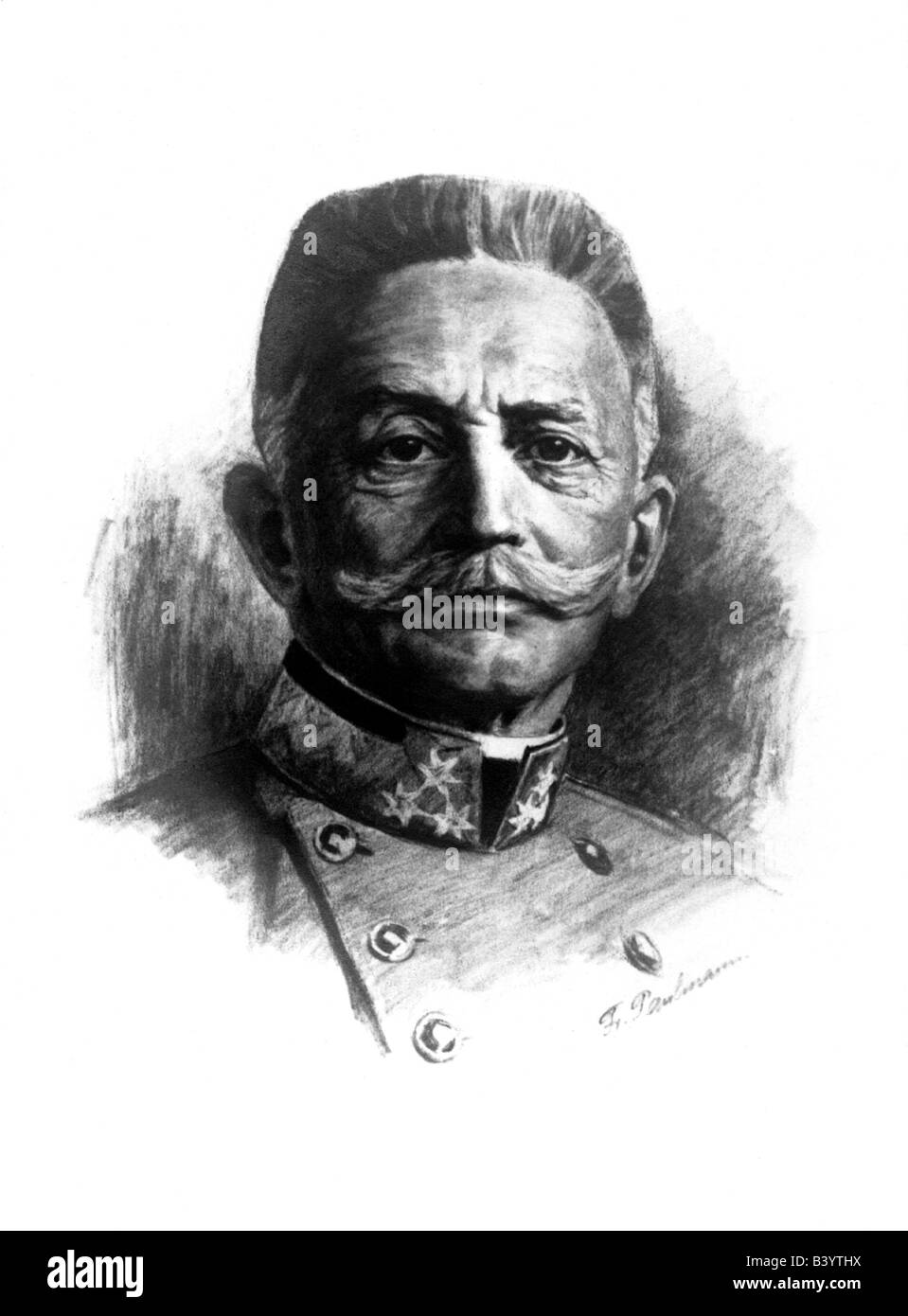 Conrad von Hötzendorf, Franz Baron, 11.11.1852 - 25.8.1925, général autrichien, Chef d'état-major des Forces austro-hongroises 1906 - 1911 et 1912 - 1917, portrait, dessin de FR. Paulmann, 1914/1915, , Banque D'Images