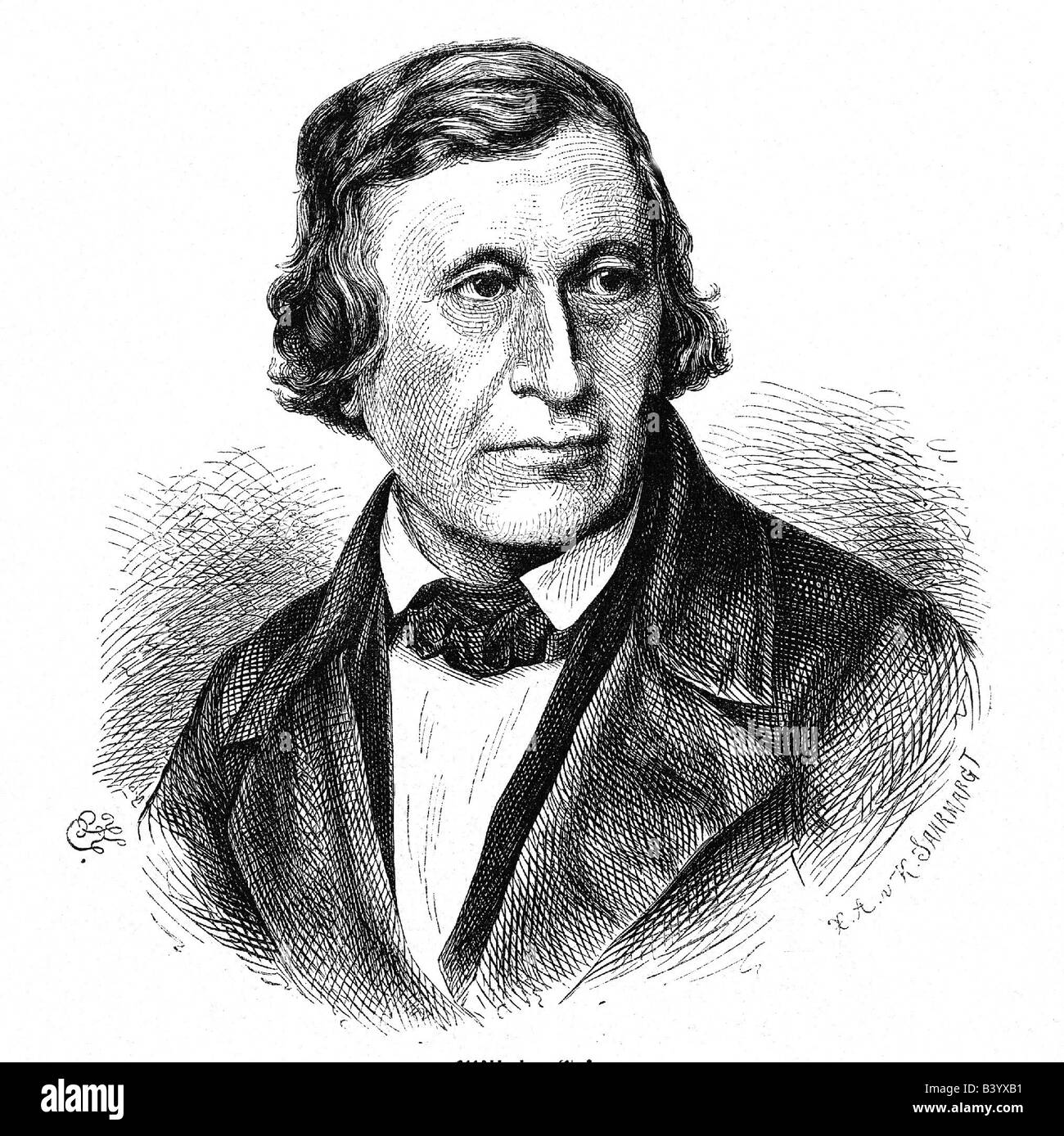 Grimm, Wilhelm, 24.2.1786 - 16.12.1859, scientifique allemand, portrait, gravure, XIXe siècle, Banque D'Images
