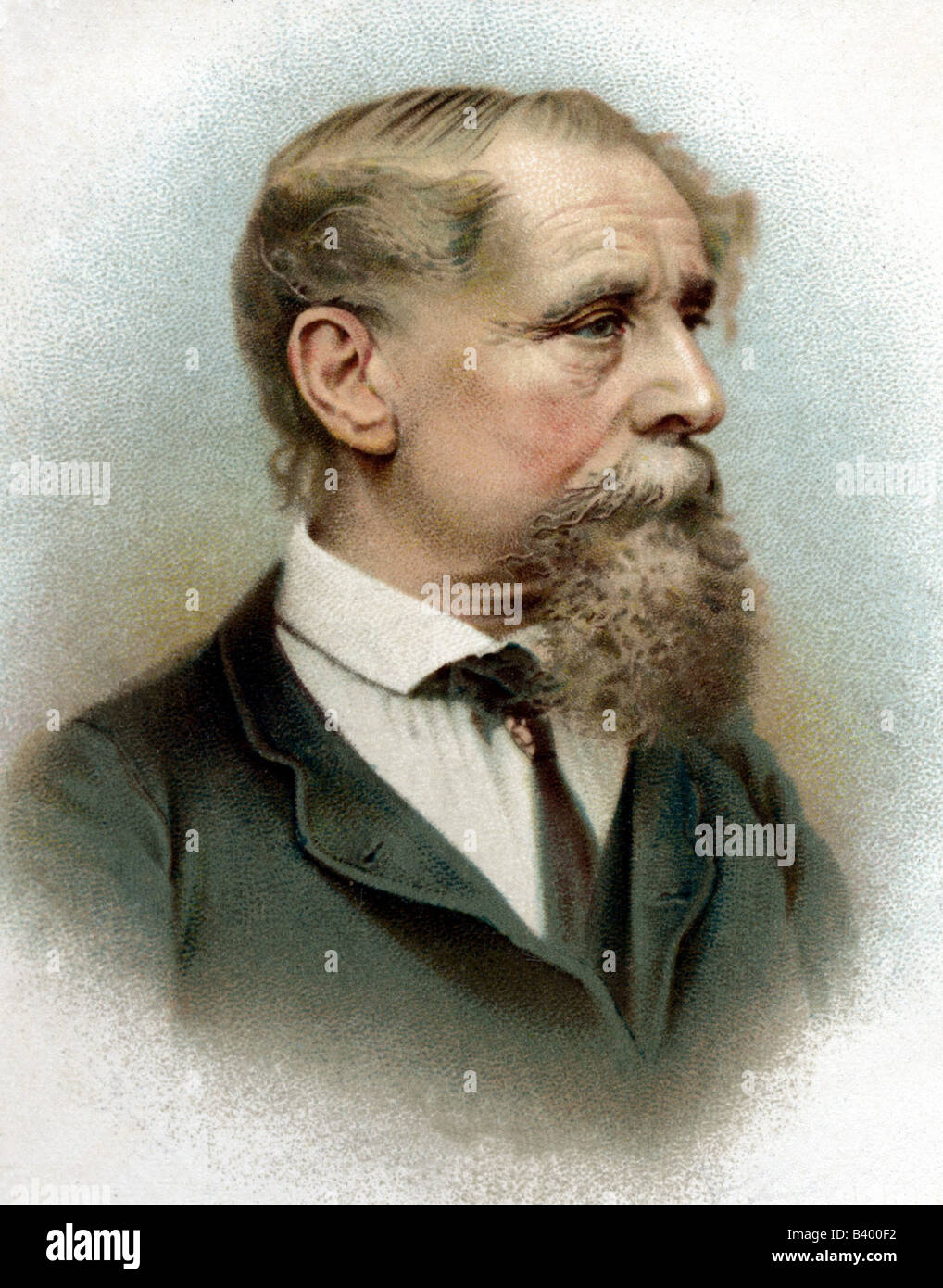 Dickens, Charles, 7.2.1812 - 9.7.1870, auteur/écrivain britannique, portrait, chromolithographie colorée, vers 1890, Banque D'Images
