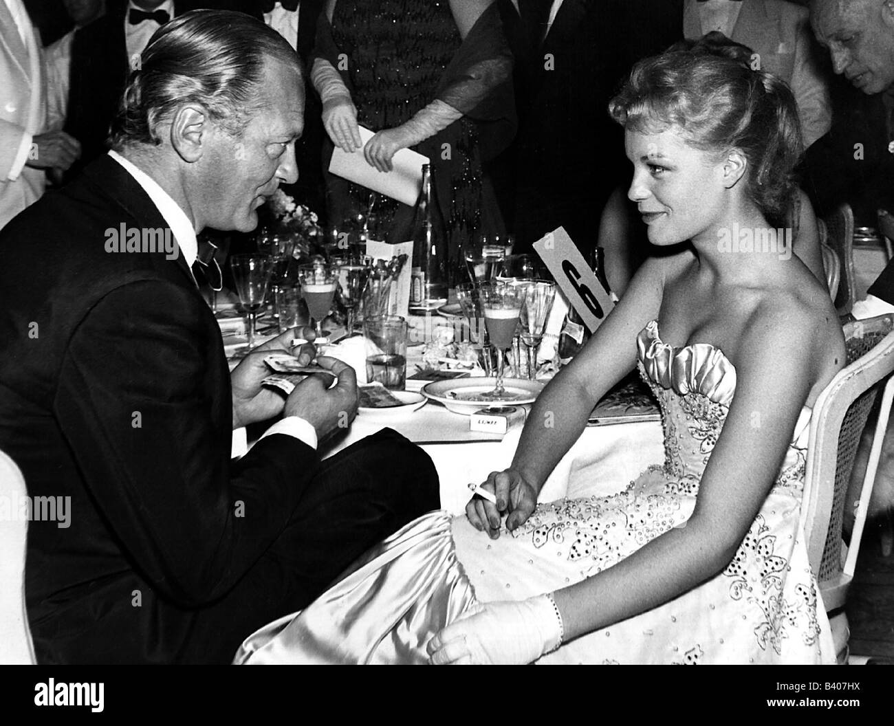 Jürgens, Curd, 13.12.1915 - 18.6.1982, acteur allemand, avec Romy Schneider, 1958, Banque D'Images