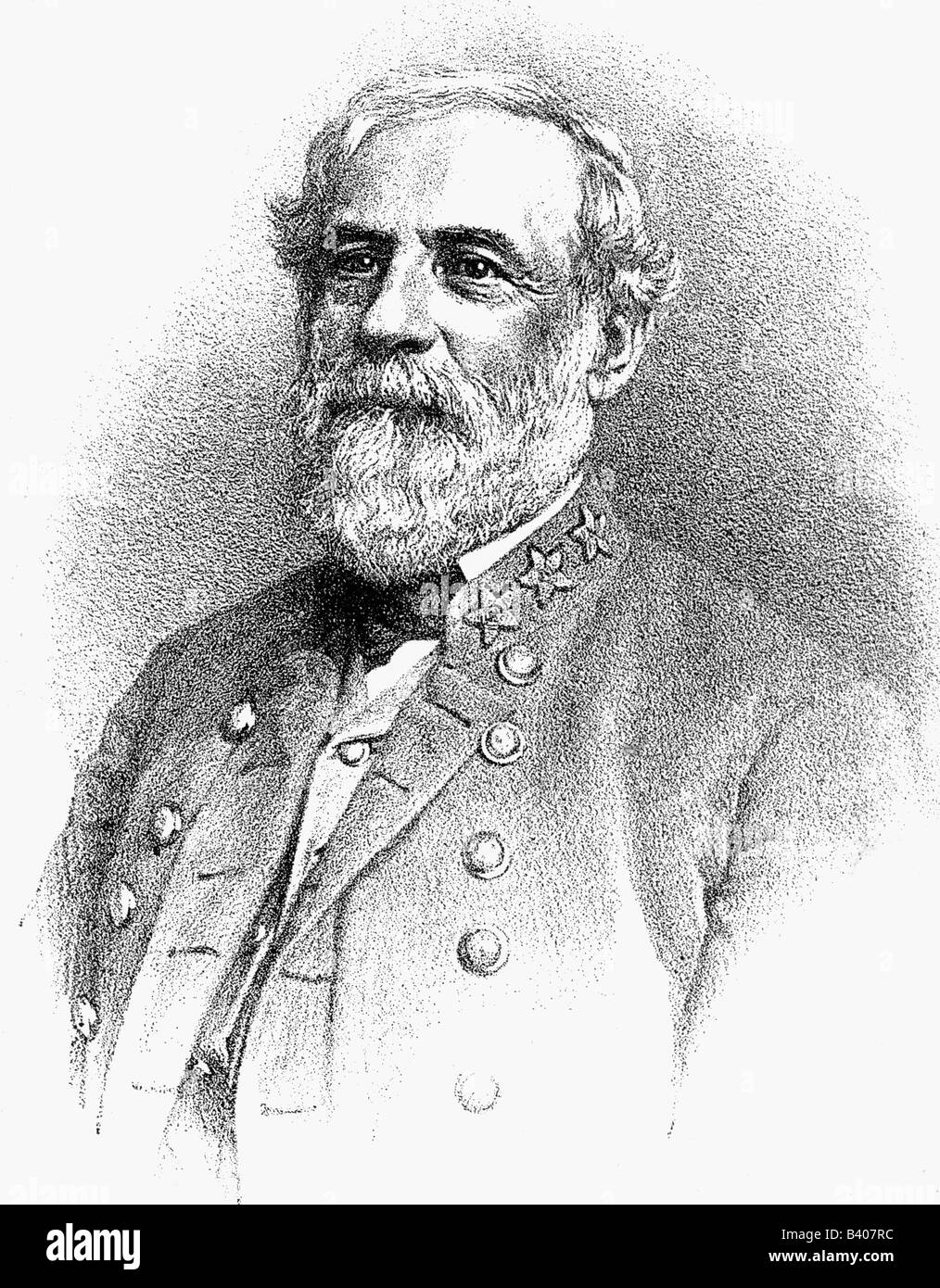Lee, Robert E., 17.1.1807 - 12 10.1870, général américain, commandant suprême de l'Armée confédérée 1864 - 1865, portrait, gravure de bois, XIXe siècle, Banque D'Images