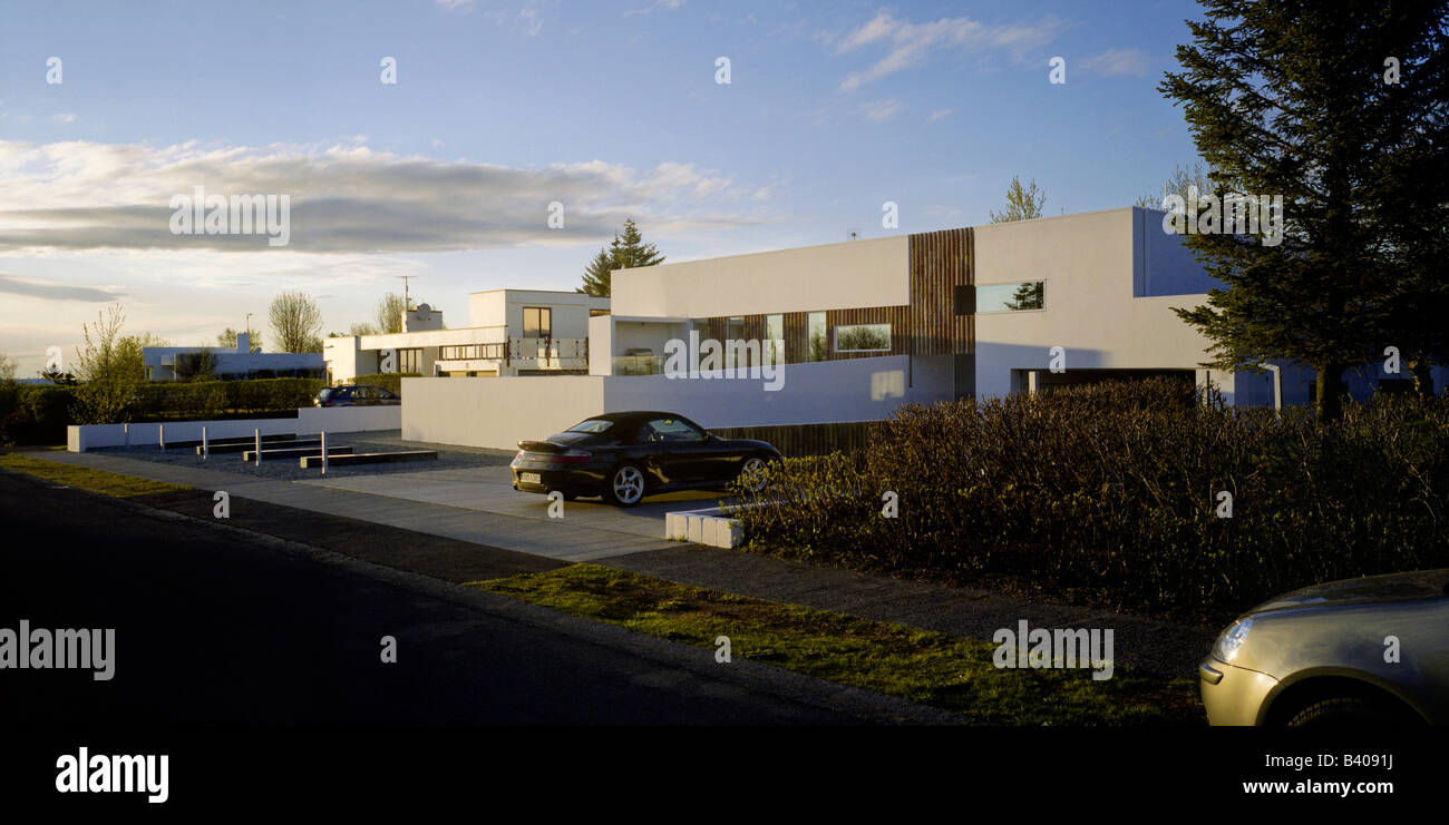 Maisons modernes en Arnarnes, Gardabaer, district de Reykjavik, Islande Banque D'Images