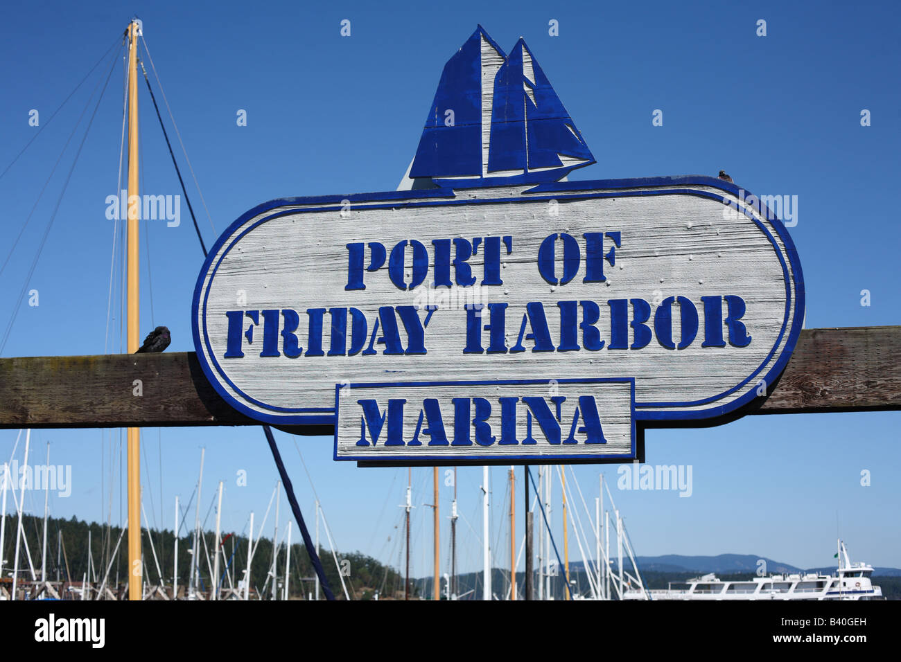 Inscrivez-vous à Friday Harbor Marina Washington Puget Sound Banque D'Images Inscrivez-vous à Friday Harbor Marina Washington Puget Sound Banque D'Images