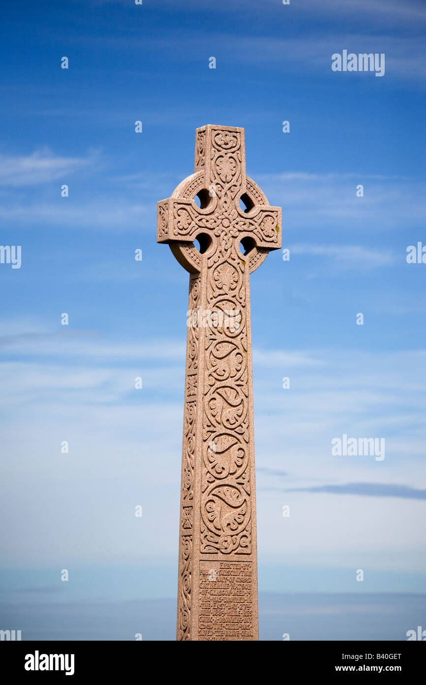 Croix celtique, North Berwick, en Écosse. Banque D'Images