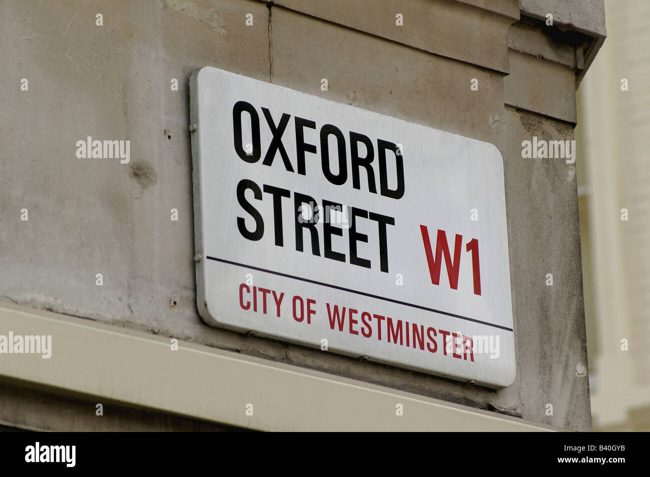 Signe d'Oxford Street à Londres, Angleterre Banque D'Images