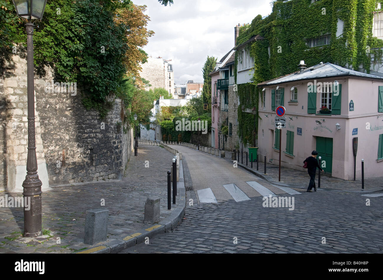 Quartier de Montmartre à Paris Banque D'Images
