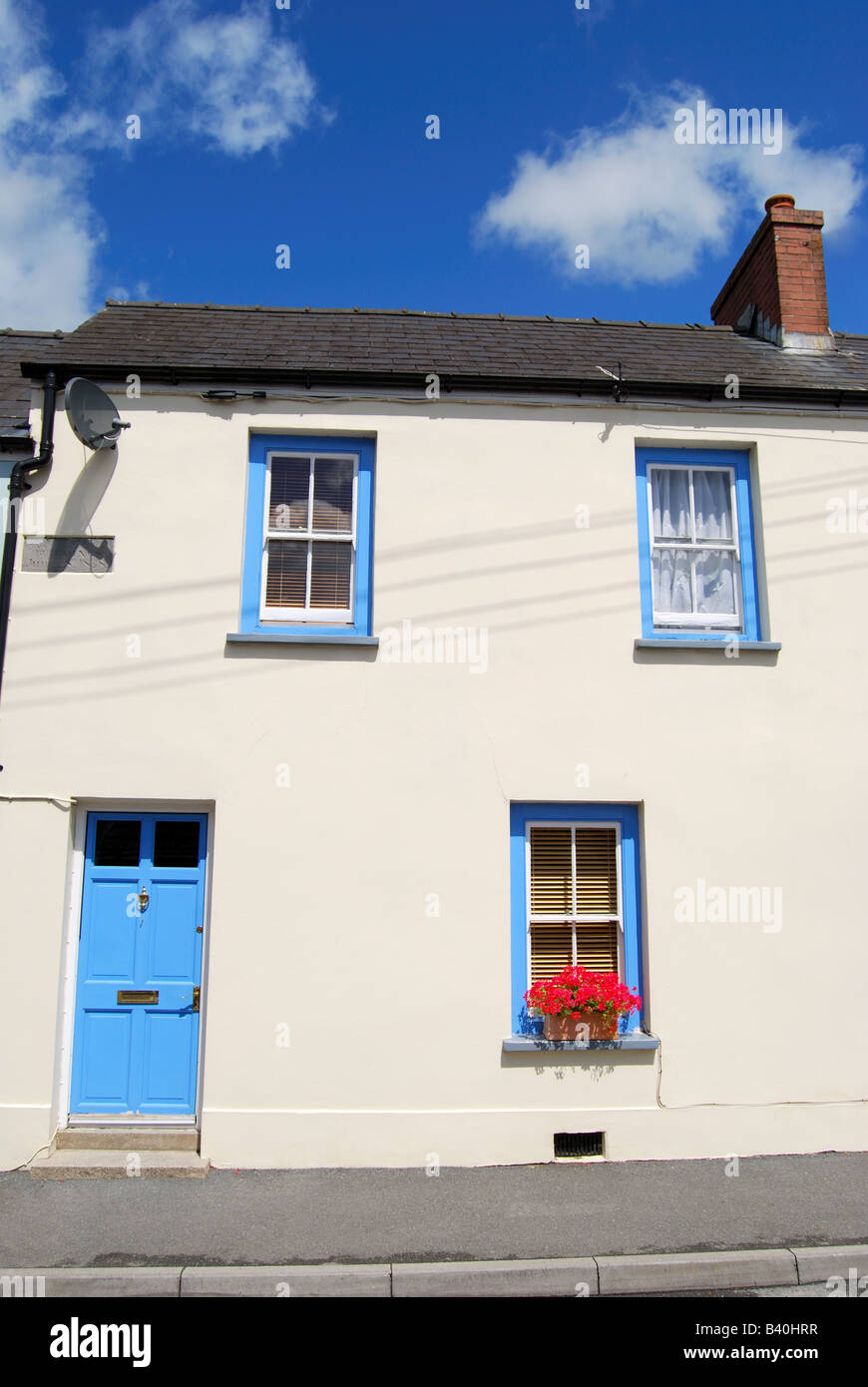 Maison mitoyenne, Laugharne, Carmarthenshire, Pays de Galles, Royaume-Uni Banque D'Images