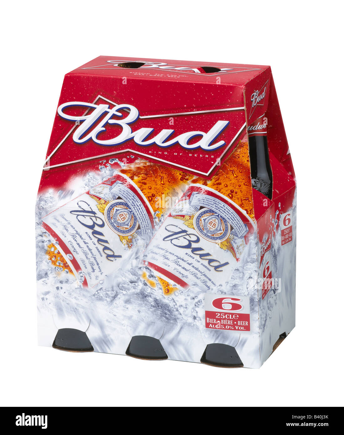 Bouteille de bière Budweiser BUD SIX PACK Banque D'Images