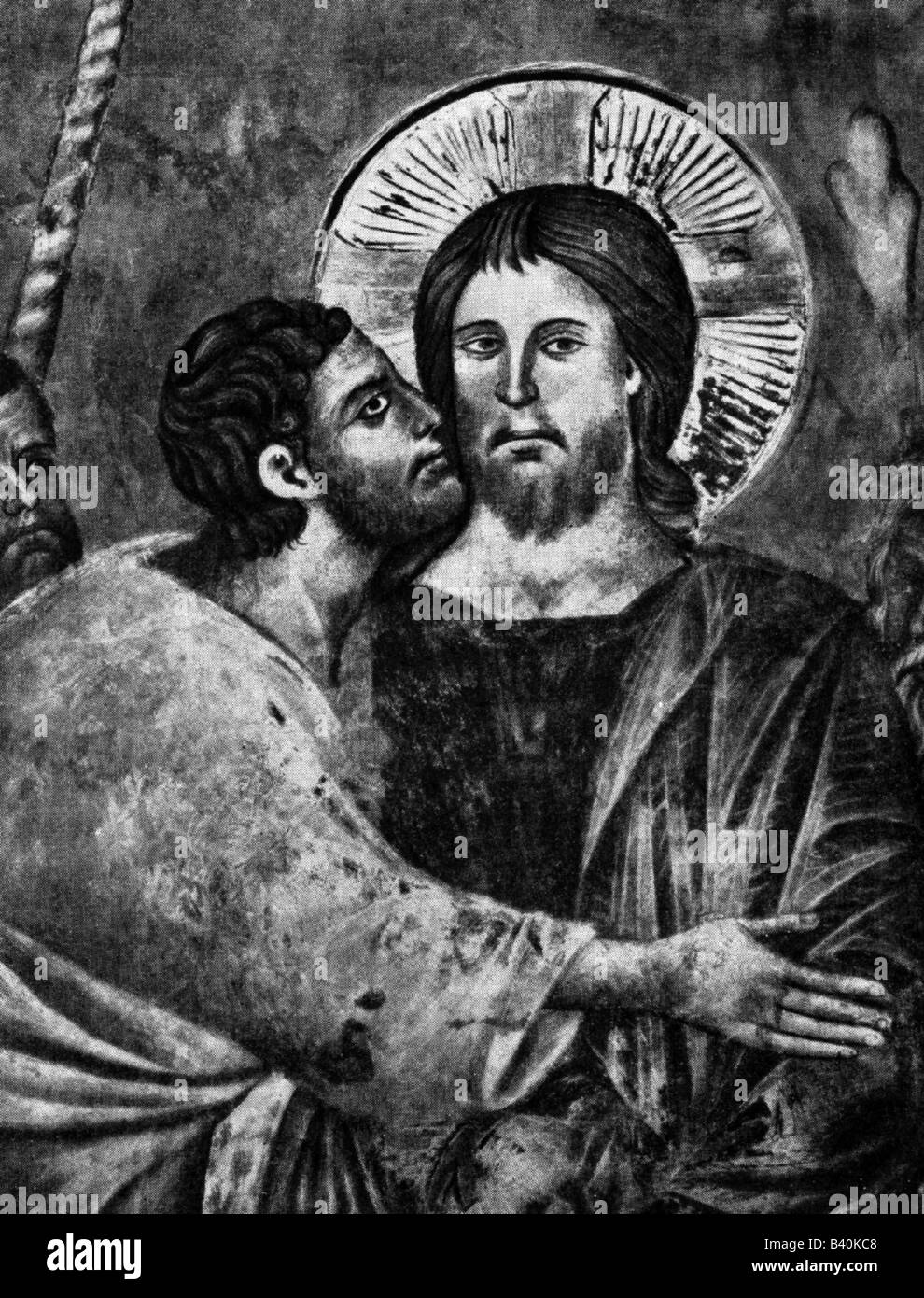 Judas Iscariot, personne biblique, pétayant Jésus-Christ, Fresco par Cenni di Penno appelé Cimabue, 13ème/14ème siècle, , Banque D'Images