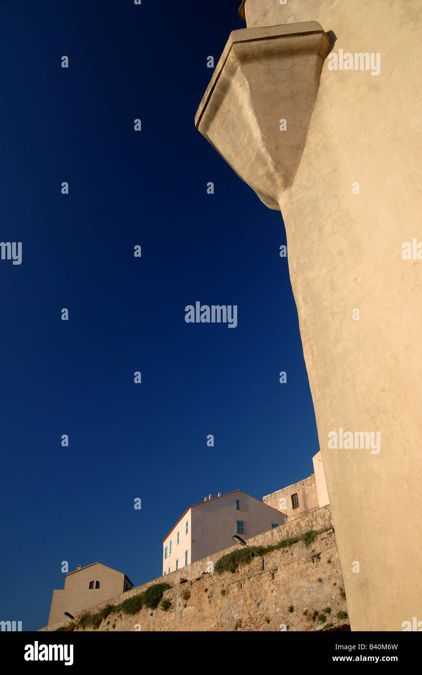 Vue sur la citadelle de Calvi Corse France Banque D'Images
