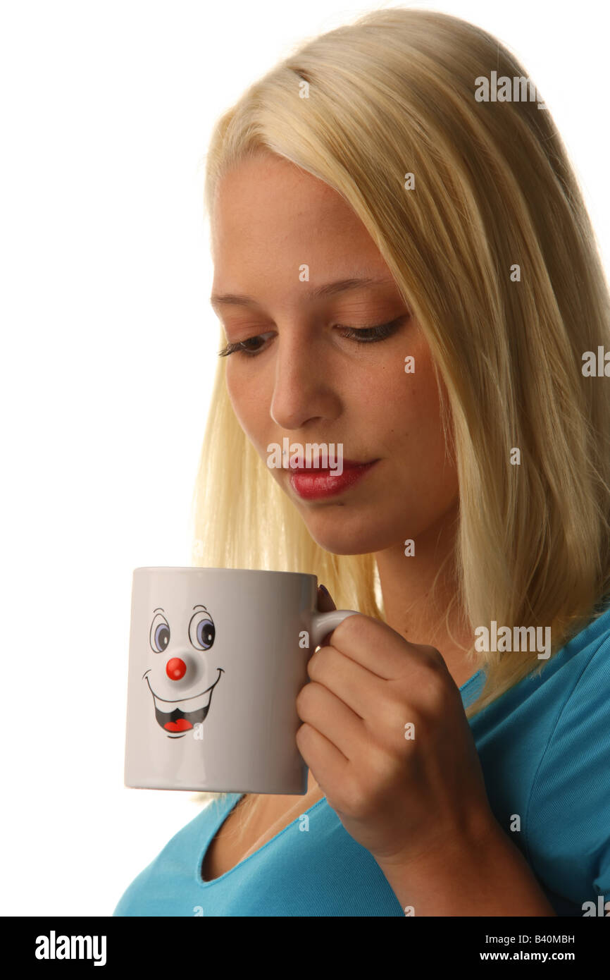 Woman with coffee cup Banque D'Images