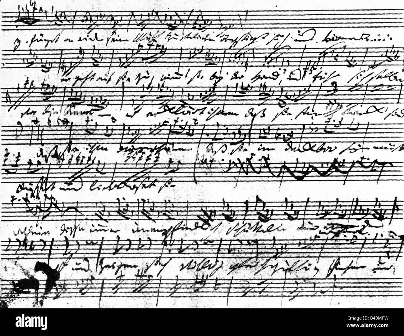 Beethoven, Ludwig van 17.12.1770 - 26.3. 1827, compositeur allemand, ébauche des ballett 'Prométhée Cêtress', Banque D'Images