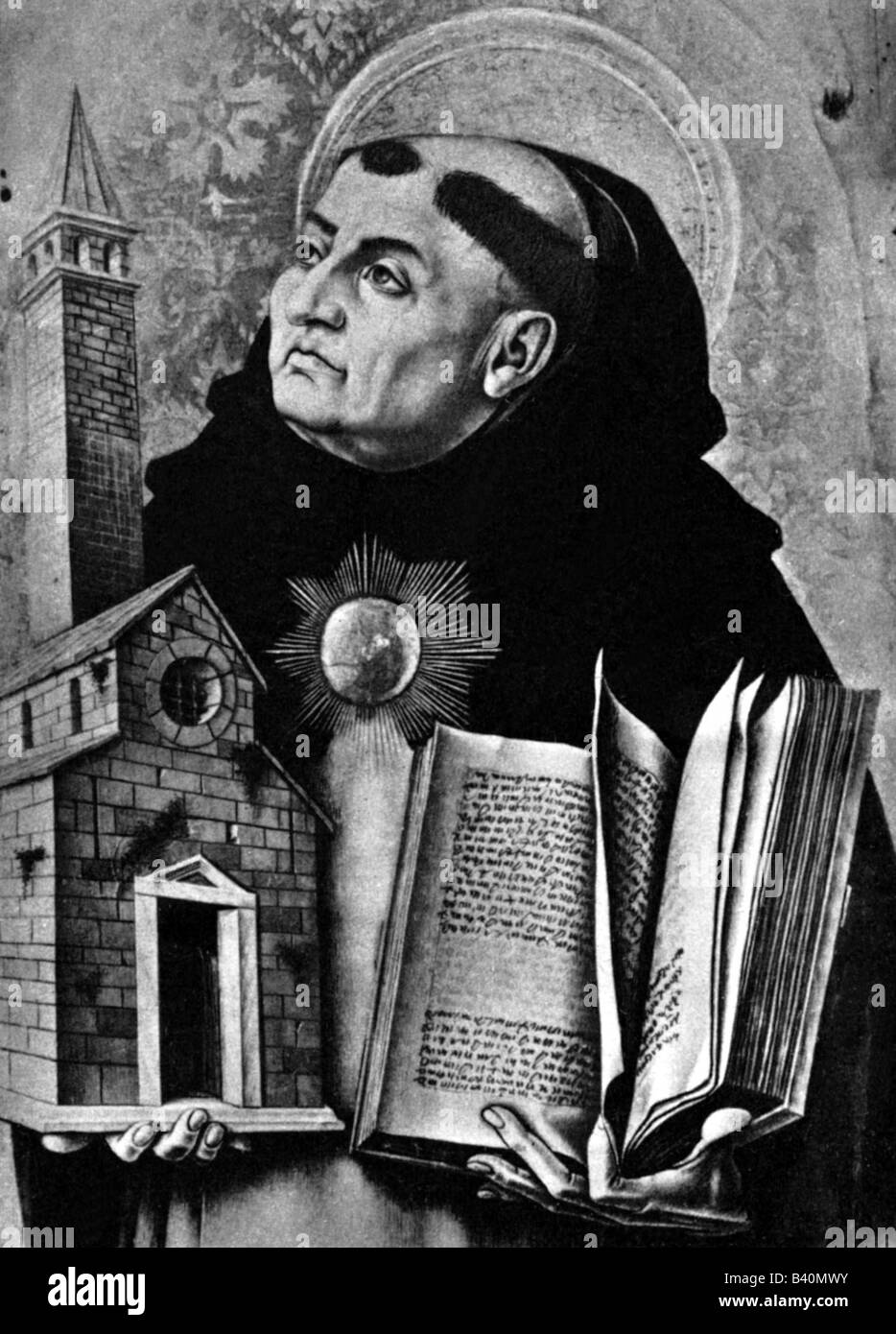 Thomas Aquin, vers 1225 - 7.3.1274, philosophe et théologue italien, demi-longueur, altarpette, imprimé après peinture de Carlo Crivelli, 1476, Banque D'Images Thomas Aquin, vers 1225 - 7.3.1274, philosophe et théologue italien, demi-longueur, altarpette, imprimé après peinture de Carlo Crivelli, 1476, Banque D'Images