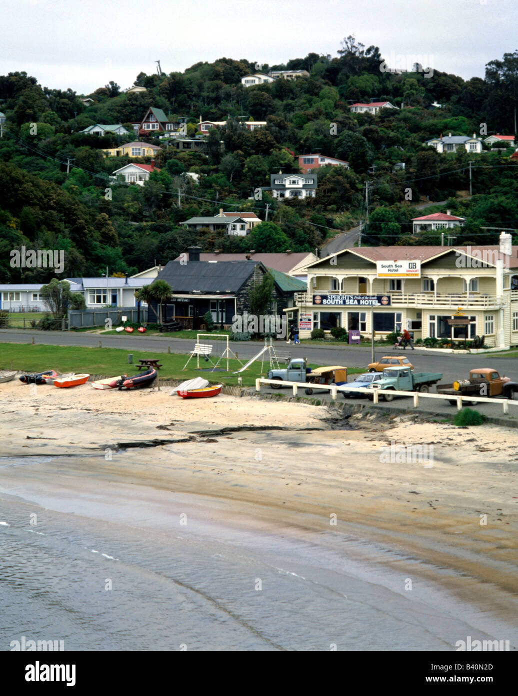 Géographie / voyages, Nouvelle-Zélande, côte, côte, l'île de Steward, half moon bay, le point le plus proche de l'Antarctique, chambre noire et Ho Banque D'Images