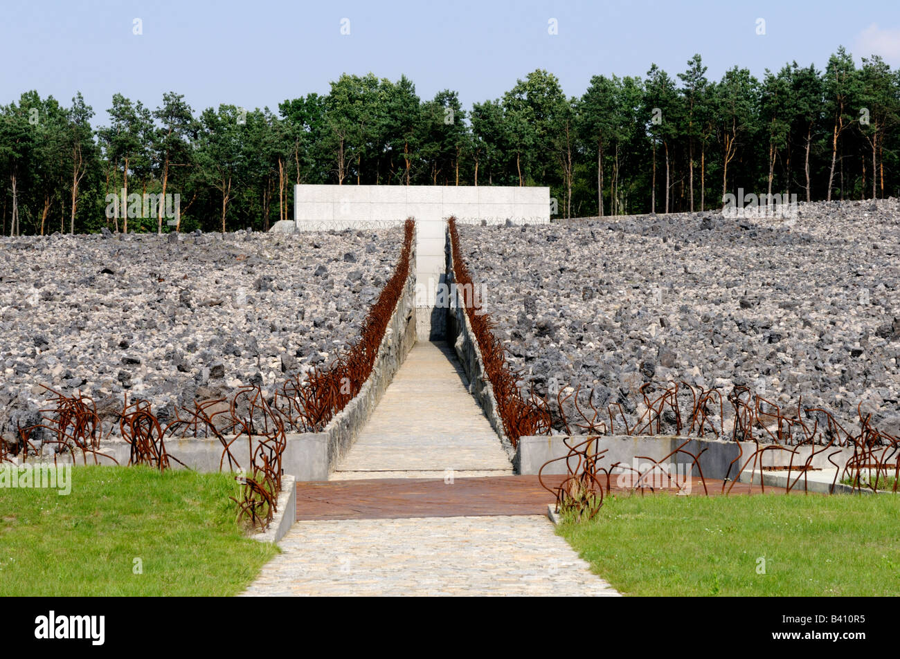 Camp d'extermination de Belzec, Région Roztocze, Voidvodeship Lubelskie, Pologne Banque D'Images