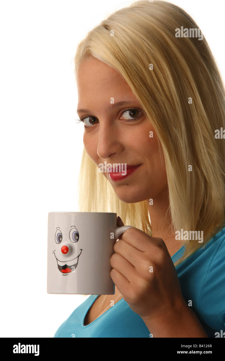 Woman with coffee cup Banque D'Images