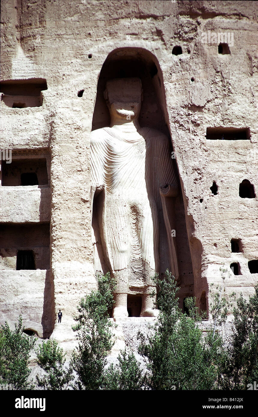 Géographie / voyage, Afghanistan, Bamiyan, niche avec Bouddha, petit Bouddha, 6ème siècle AD, Banque D'Images