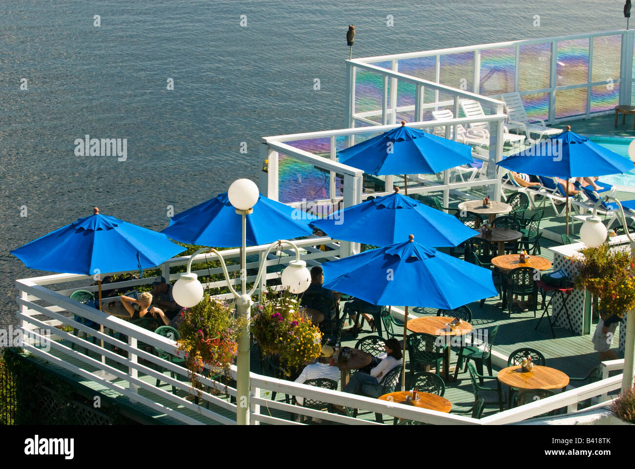 États-unis, Wa, îles San Juan. Rosario Resort, à l'Est Sound Orcas Island. Les repas en plein air. Banque D'Images