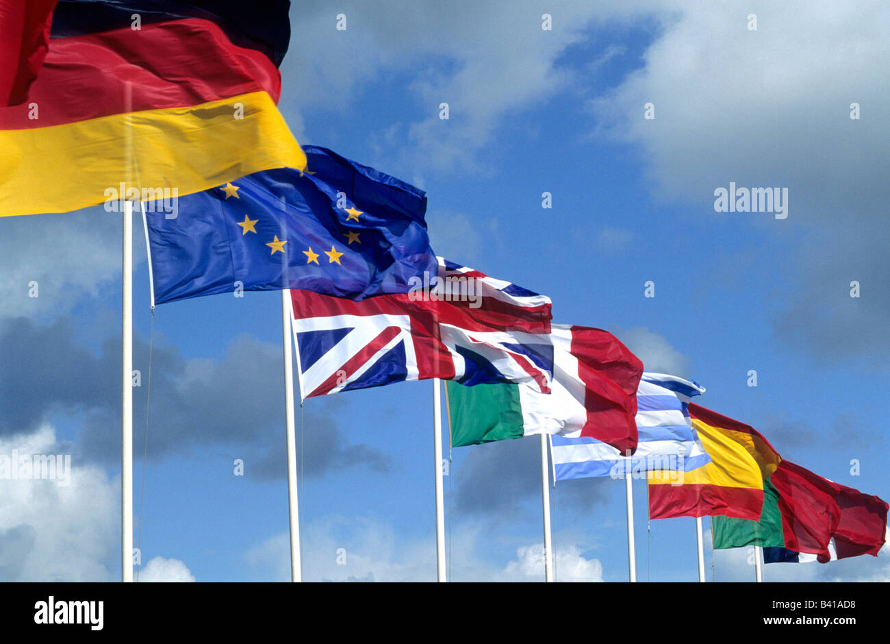 Drapeaux de pays européens de l'UE Banque D'Images