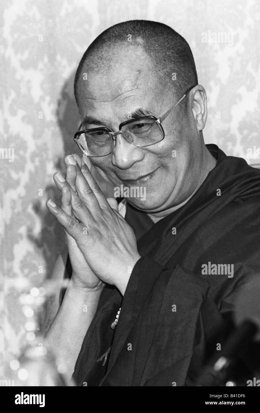 Dalaï Lama 14 (Tenzin Gyatso), * 6.7.1935, lama tibétain et politicien, portrait, années 1980, Banque D'Images