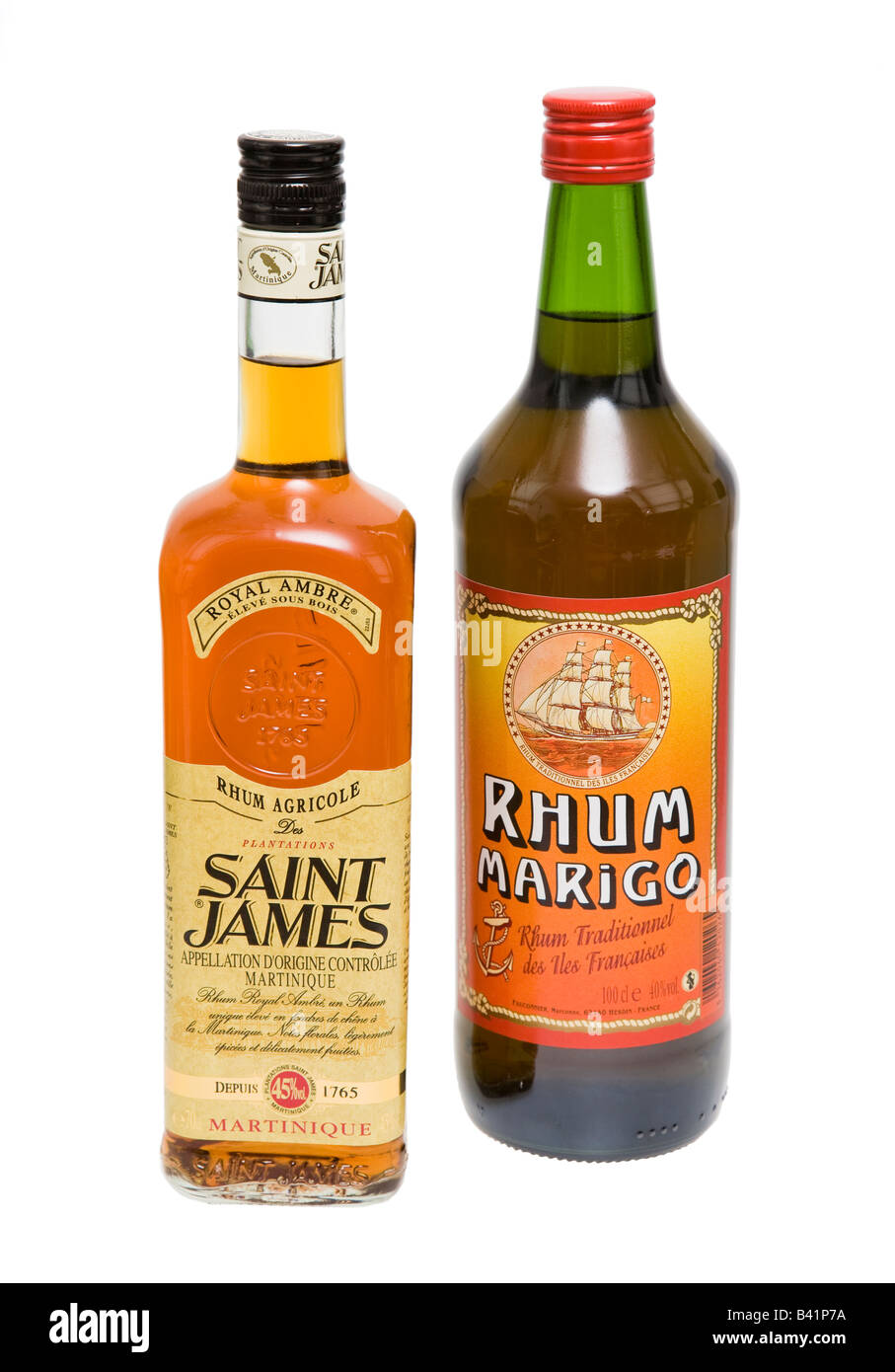 Bouteilles de rhum français de Martinique et de rhum traditionnel français  Photo Stock - Alamy