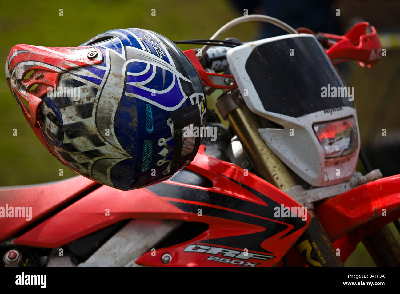 Motocross de brouillage et casque de moto Banque D'Images